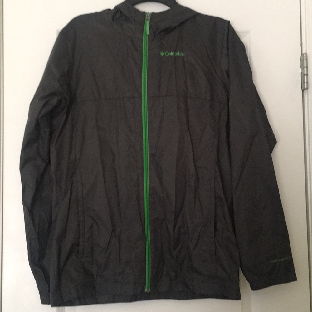 Columbia lightweight rain jacket charcoal boys XL